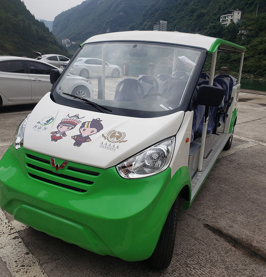 五菱电动11座敞开式观光车